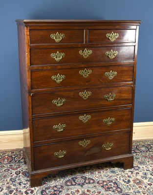 Lot 2717 - A 19th century mahogany chest with two short...