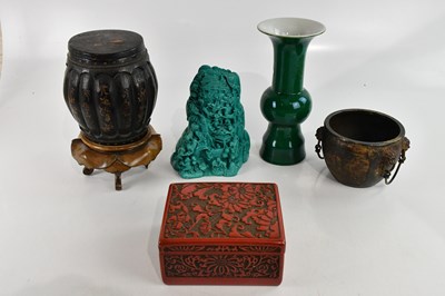 Lot 1335 - A modern Chinese jade effect resin carving,...