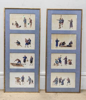 Lot 1327A - CHINESE SCHOOL; a set of eight Chinese painted...