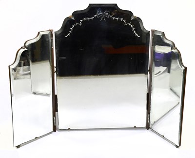 Lot 2886 - An Art Deco triptych dressing table mirror,...