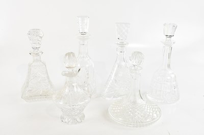 Lot 1665 - WATERFORD; two glass decanters, tallest 33cm,...