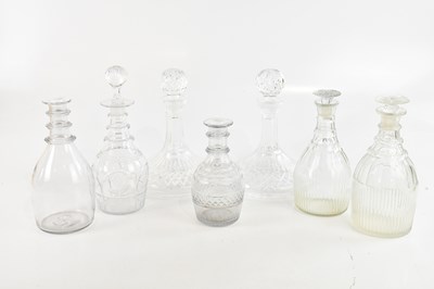 Lot 1666 - Five 19th century glass mallet shaped...