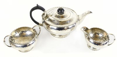 Lot 2036 - A George V hallmarked silver three piece tea...