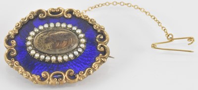 Lot 1359 - A late 19th century yellow metal and blue...