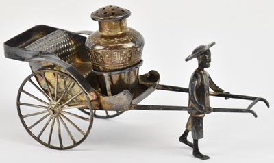 Lot 1151 - A Chinese Export silver cayenne pepper shaker,...