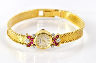 Lot 892 - JAEGER LECOULTRE; an 18ct gold cocktail watch,...