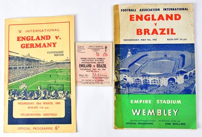 Lot 797 - ENGLAND; two vintage programmes, England V...