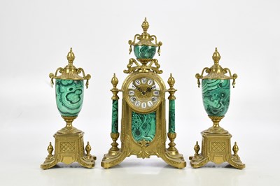Lot 2264 - IMPERIAL; a modern three piece clock garniture,...