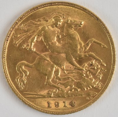 Lot 1529 - A George V half sovereign, 1914.