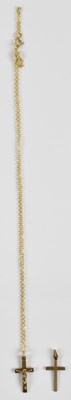 Lot 1470 - A 9ct gold dainty necklace with ring clasp,...