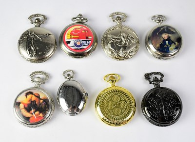 Lot 1261 - Eight quartz pocket watches to include a gold...