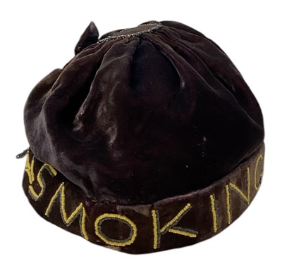 Lot 372 - An Edwardian silk smoking hat, with beaded...