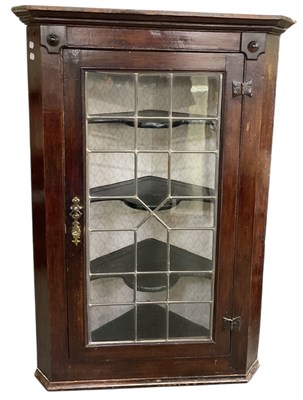 Lot 100 - A late 19th century oak wall hanging corner...