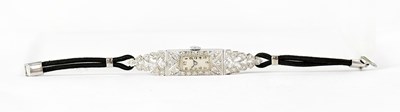 Lot 886 - An Art Deco style white metal cocktail watch...