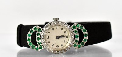 Lot 883 - An Art Deco style platinum cocktail watch, the...