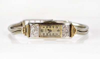 Lot 893 - LEHMAN; an Art Deco style 18ct white gold and...