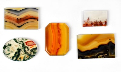 Lot 367 - A collection of five various agate specimens,...