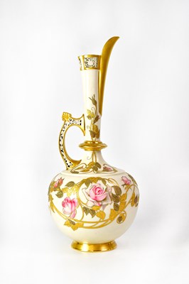Lot 263 - ROYAL WORCESTER; a Victorian blush ivory...