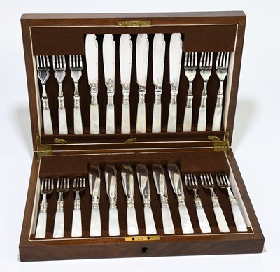 Lot 2003 - An early 20th century oak cased canteen of...