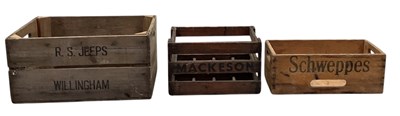 Lot 355 - Three vintage wooden advertising crates...