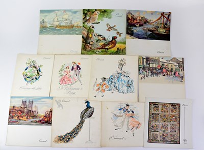 Lot 302 - CUNARD LINE; eleven menus from the 1960s...