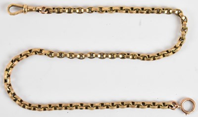 Lot 1343 - A 9ct rose gold belcher link bracelet, with...