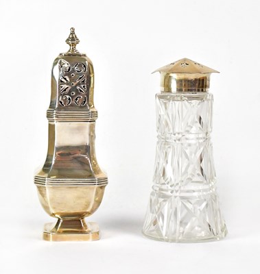 Lot 755 - A George V hallmarked silver sugar sifter,...