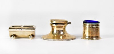 Lot 740 - A hallmarked silver double trough-shaped stamp...