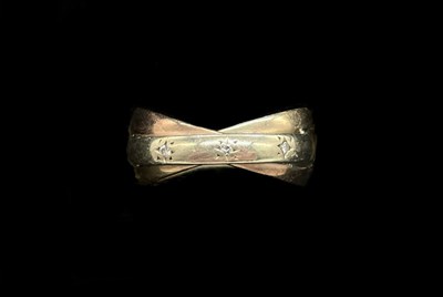 Lot 1279 - A three tone yellow, rose and white gold...