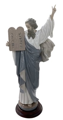 Lot 550 - LLADRÓ; a boxed porcelain figure of Moses,...