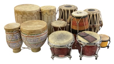 Lot 464C - Seven modern African style bongos including...