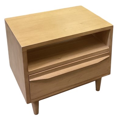 Lot 99 - A modern light oak veneered single drawer side...