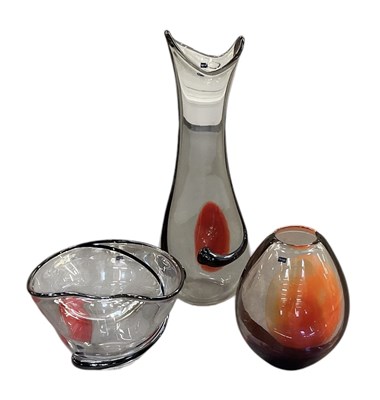 Lot 624 - SVAJA; a contemporary clear art glass vase,...
