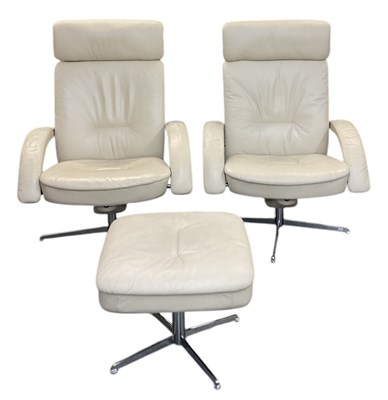 Lot 14 - HJELLEGJERDE FJORDS; a pair of modern cream...