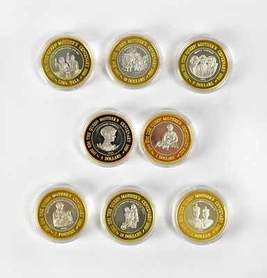 Lot 644 - Eight silver proof commemorative coins, 'HM...