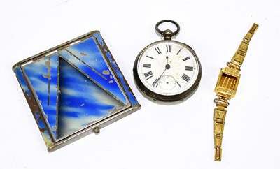 Lot 1827 - An 800 grade silver key wind open face pocket...