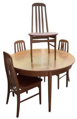 Lot 63 - A mid century teak circular extending dining...