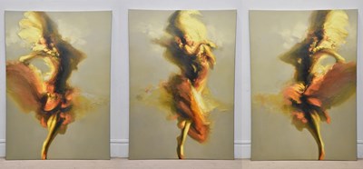 Lot 167 - ZIL HOQUE (b.1962); triptych oils on canvas,...