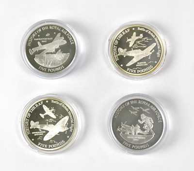 Lot 658 - Four silver proof Royal Air Force related £5...
