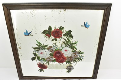 Lot 90 - A Victorian wooden framed wall mirror, with...
