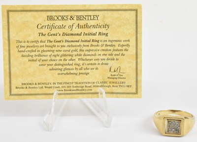 Lot 1272 - BROOKS & BENTLEY; a 9ct gold diamond initial...