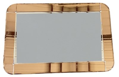Lot 91 - A 1930s Art Deco wall mirror, with peach glass...