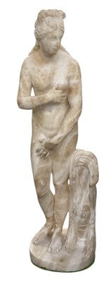 Lot 637 - An early 20th century carved alabaster figure...