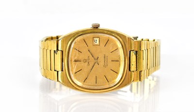 Lot 894 - OMEGA; a gentleman’s gold-plated and stainless-...