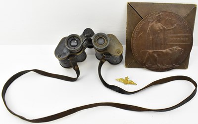 Lot 411 - Three military items comprising a bronze...