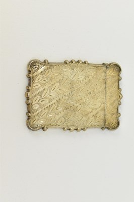 Lot 1213 - A white metal ornate pocket card case, with...