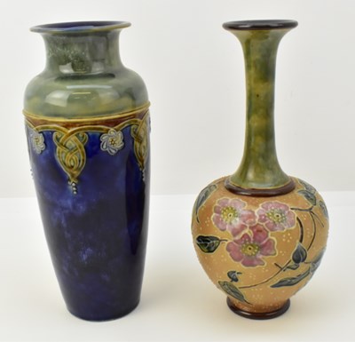 Lot 560 - ROYAL DOULTON; two late 19th century pottery...