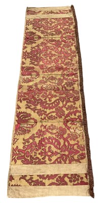 Lot 469 - A 17th century Ottoman textile wall hanging,...