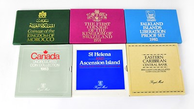 Lot 680 - Six uncirculated annual coin packs, comprising...