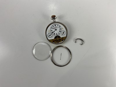 Lot 521 - A Continental silver crown wind Hebdomas...